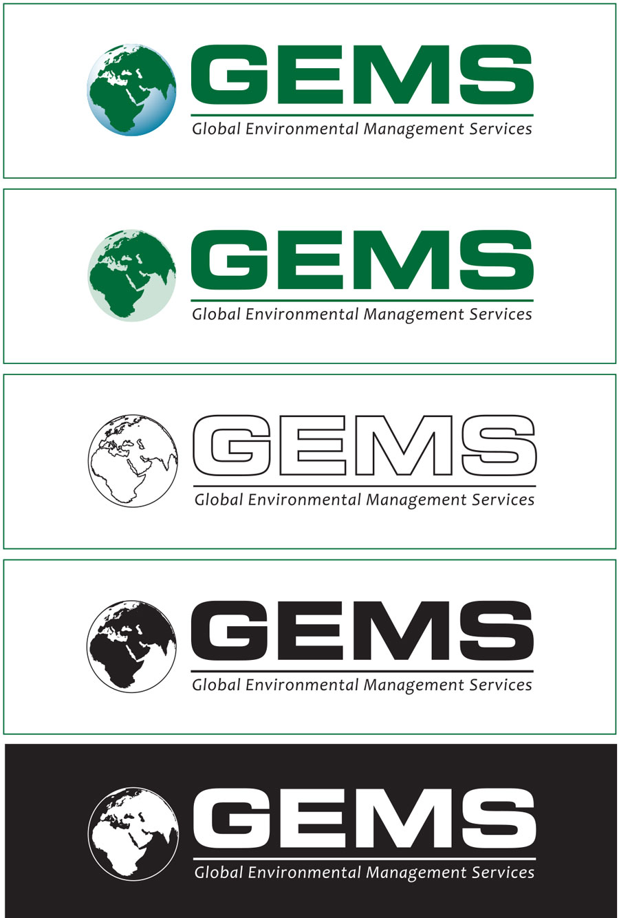 Approved versions of GEMS logo